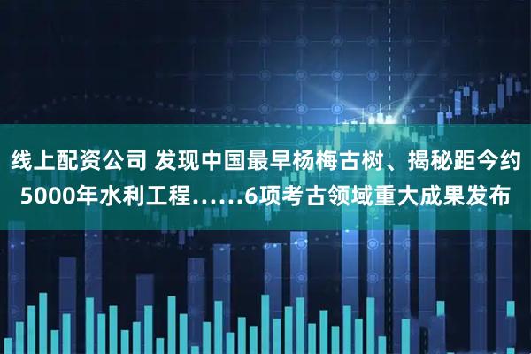 线上配资公司 发现中国最早杨梅古树、揭秘距今约5000年水利工程……6项考古领域重大成果发布